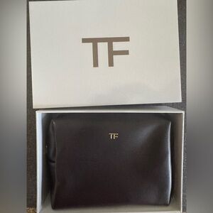 NWT TOM FORD leather Mahogany Cosmetics Bag
